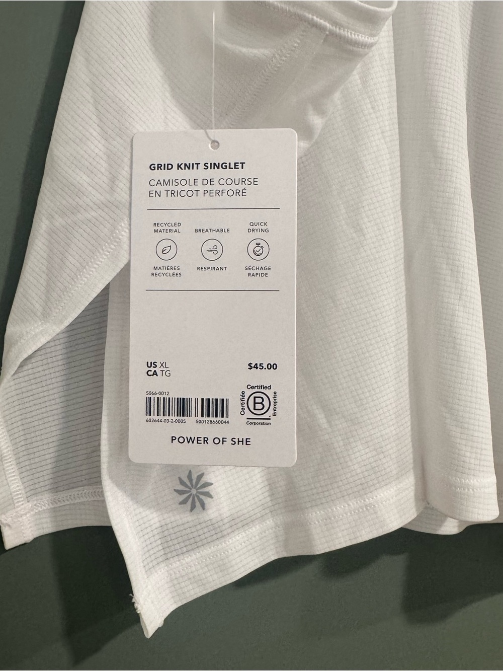 Athleta Grid Knit Singlet Tank - New with Tags - Size XL - Picture 5 of 7